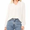 Vince Camuto Women's Split Neck Long-Sleeve Top