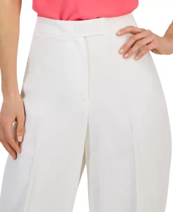 Anne Klein Women's Asymmetrical-Fly Wide-Leg High Rise Pants -Anne Klein Sales Store 23777182 fpx