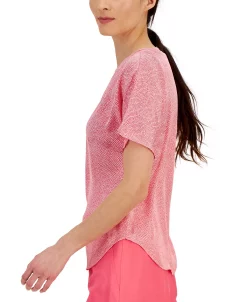 Anne Klein Women's Dot-Print Bateau-Neckline Short-Sleeve Blouse -Anne Klein Sales Store 23777223 fpx