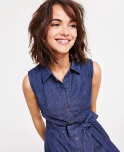 Anne Klein Women's Sleeveless Denim Shirtdress -Anne Klein Sales Store 23777268 fpx