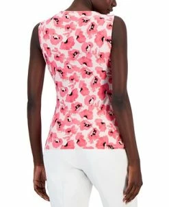 Anne Klein Women's Floral-Print Ity Ruched-Side Top -Anne Klein Sales Store 23777327 fpx