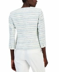 Anne Klein Women's Striped Tweed Open-Front Cardigan Jacket -Anne Klein Sales Store 23777439 fpx