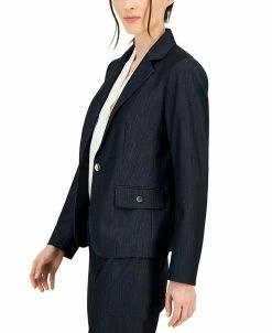 Anne Klein Women's Denim One-Button Jacket -Anne Klein Sales Store 23777493 fpx