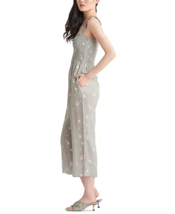 Black Tape Women's Smocked Printed Wide-Leg Jumpsuit -Anne Klein Sales Store 23807297 fpx