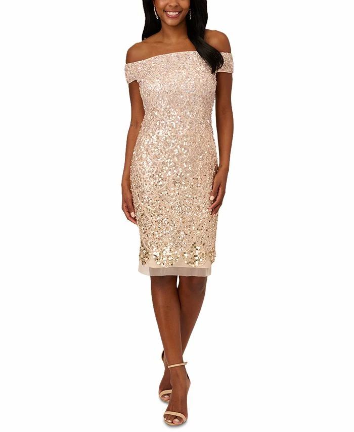 Adrianna Papell Women's Embellished Off-The-Shoulder Dress 1 Adrianna Papell Women's Embellished Off-The-Shoulder Dress