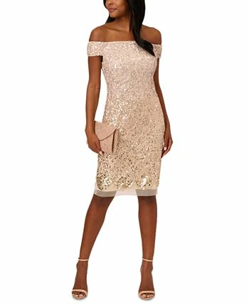 Adrianna Papell Women's Embellished Off-The-Shoulder Dress 3 Adrianna Papell Women's Embellished Off-The-Shoulder Dress - Image 3