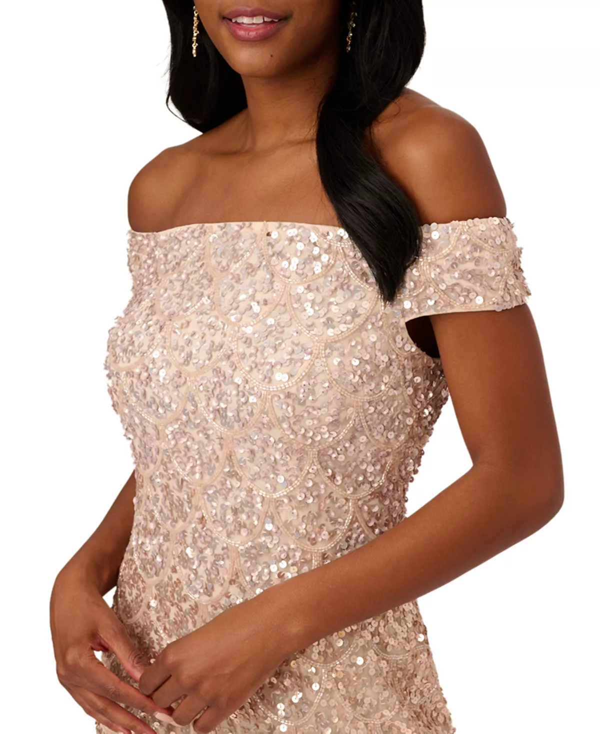 Adrianna Papell Women's Embellished Off-The-Shoulder Dress 5 Adrianna Papell Women's Embellished Off-The-Shoulder Dress - Image 5