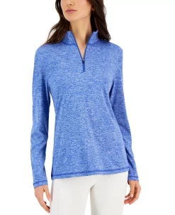 ID Ideology Women's Essentials Quarter-Zip Top, Created For Macy's -Anne Klein Sales Store 23850811 fpx