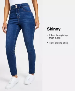 And Now This Woman's Coated Frayed Hem Skinny Denim Jeans -Anne Klein Sales Store 23900525 fpx