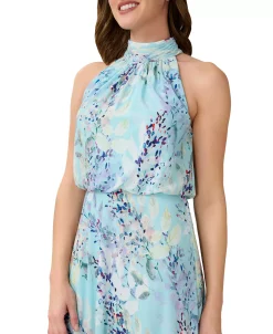 Adrianna Papell Bow-Back Halter Midi Dress -Anne Klein Sales Store 23901406 fpx