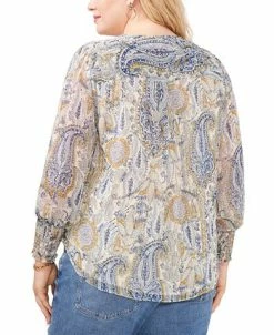 Vince Camuto Plus Size Paisley-Print Crossover Top -Anne Klein Sales Store 23921207 fpx