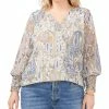 Vince Camuto Plus Size Paisley-Print Crossover Top