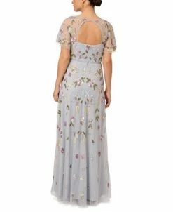 Adrianna Papell Women's Embellished Flutter-Sleeve Gown -Anne Klein Sales Store 23931920 fpx