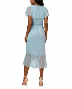 Adrianna Papell Women's Metallic Printed Ruffled Midi Dress -Anne Klein Sales Store 23932068 fpx