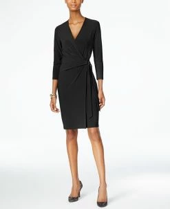 Anne Klein Faux-Wrap Dress
