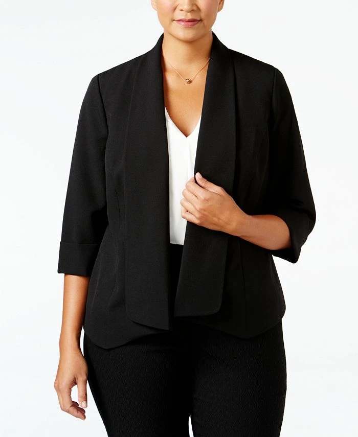 Kasper Plus Size Open-Front Soft Blazer 1 Kasper Plus Size Open-Front Soft Blazer