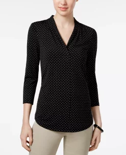 Charter Club Printed V-Neck Top, Created For Macy's