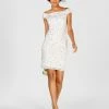 Adrianna Papell Women's Off-The-Shoulder Beaded Sheath Dress