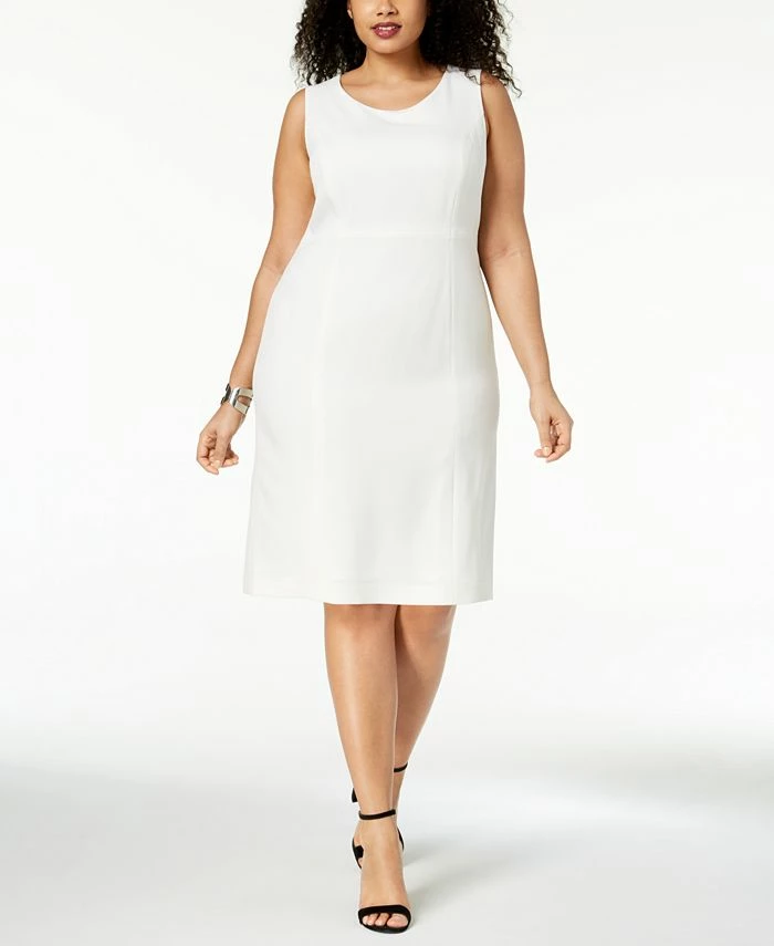 Kasper Plus Size Crepe Sheath Dress 1 Kasper Plus Size Crepe Sheath Dress